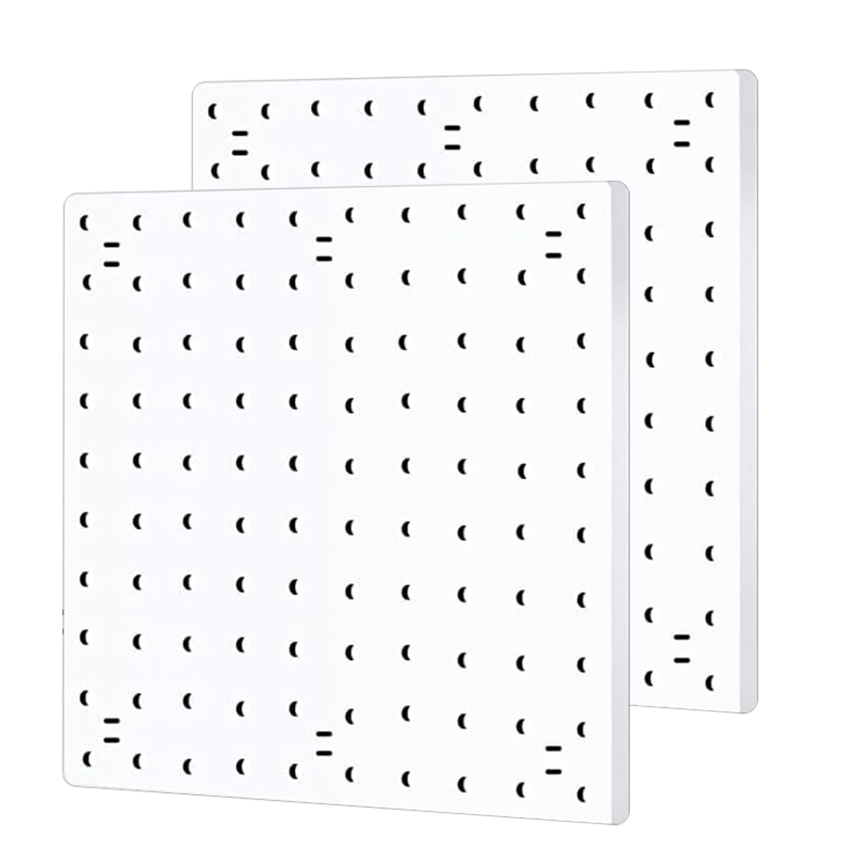 2 tableros perforados para pared, 10 x 10 pulgadas, tablero perforado para escritorio que ahorra espacio, práctico tablero perforado de plástico blanco para sala de manualidades, organizador, almacen