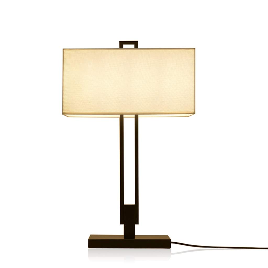 Lampy stołowe do sypialni E27*2 Nowoczesna lampka nocna przy łóżku Klosz z tkaniny i metalowa podstawa do pokoju gościnnego Sypialnia Salon Hotel Biała lampa biurkowa 25”