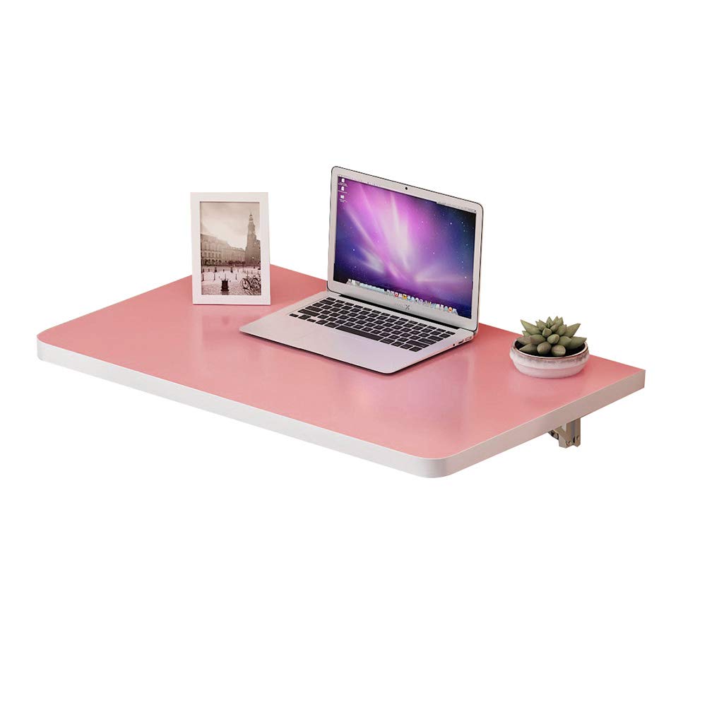 Table pliante murale en bois rose 70x50 cm pour bureau ou étagère