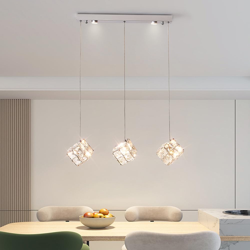 Lustre moderne du milieu du siècle en cristal noble et finition haut de gamme