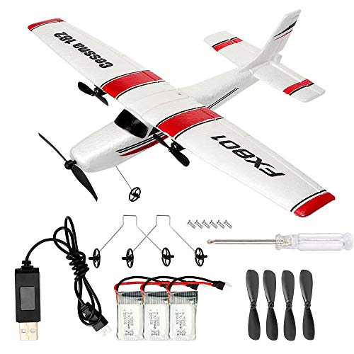 RC Plane 2.4GHz 2CH Remote Control Airplane Ready to Fly, Gliding Aircraft Model Easy to Fly for Kids Beginner with 2 Extra Batteries