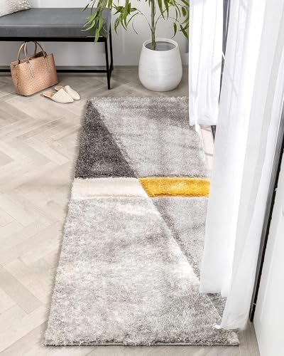 Image of Premium Shaggy Runner Rug - 2x6 ft Fluffy Carpet for Narrow Spaces, Ideal for Hallways, Living Rooms, and Transitional Interiors