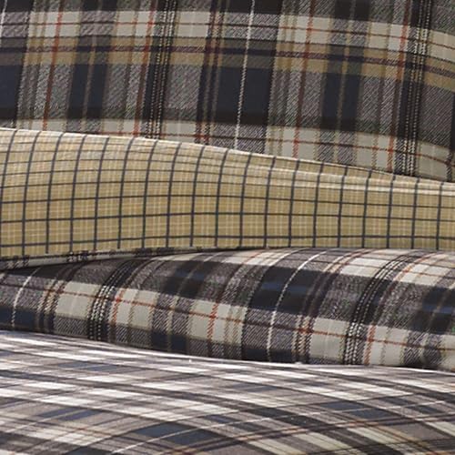 Image of Eddie Bauer - King Comforter Set, Reversible Cotton Bedding with Matching Shams, Home Decor for All Seasons (Port Gamble Blue, King)