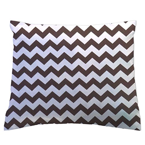 SheetWorld Toddler Pillow Case, 100% Cotton Woven 13 x 17, Brown Chevron Zigzag, Made in USA