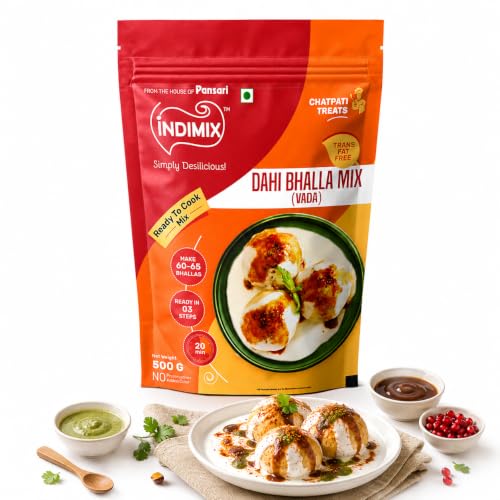 Image of INDIMIX Ready-to-Cook Dahi Bhalla Mix | Instant & Fluffy, No Preservatives, Premium Urad Dal, 500g