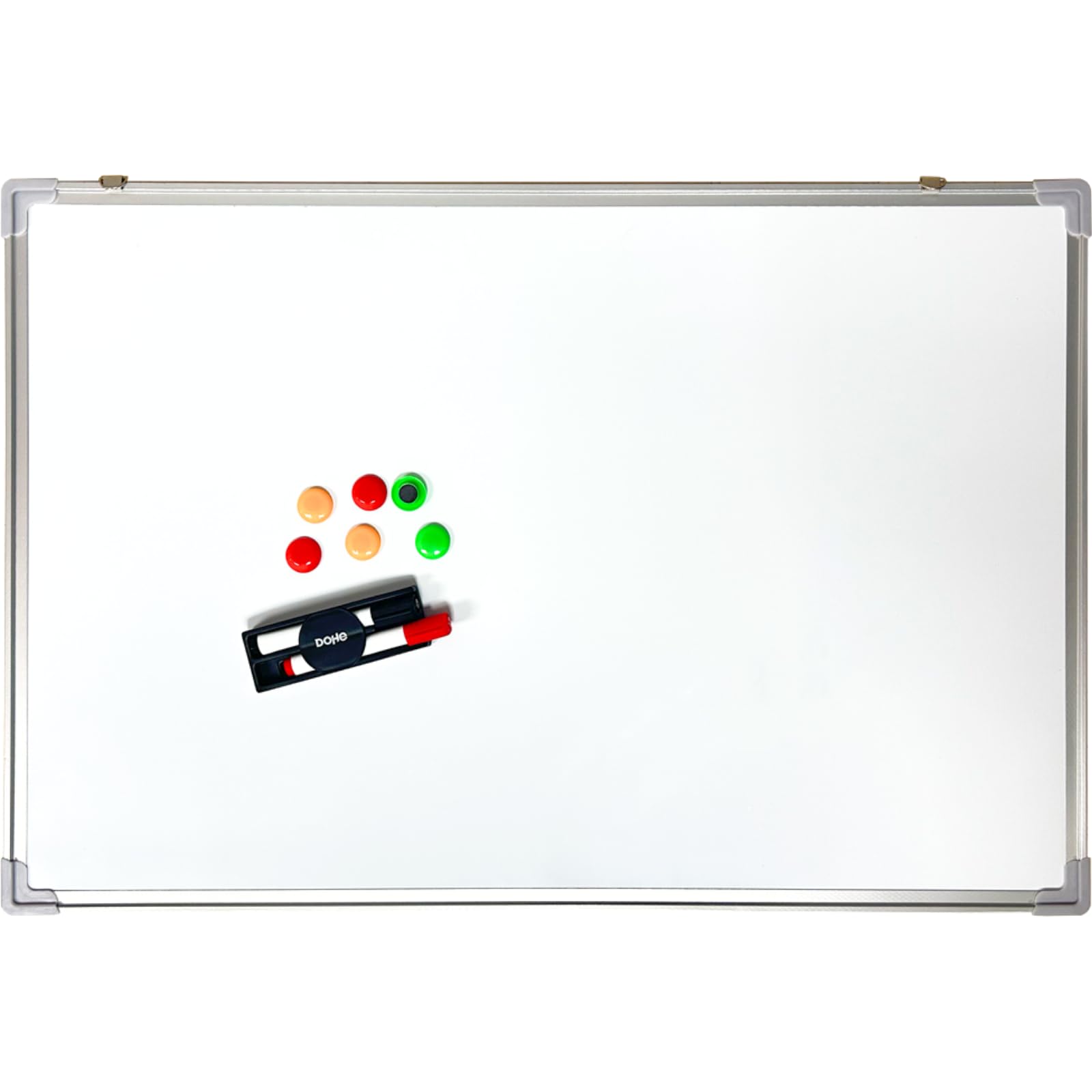 Pizarra Magnética 90x60 cm Marco Aluminio Borrado Seco Blanco