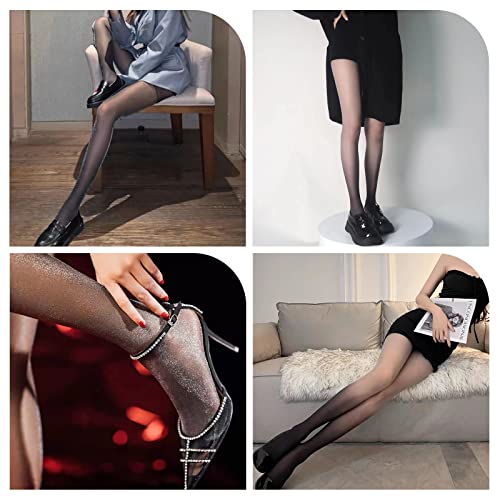 2 Pairs Women's Tights Sheer - Silky Tights 20D Ultra Thin High Waist Tights Control Top Pantyhose Stockings Tights4