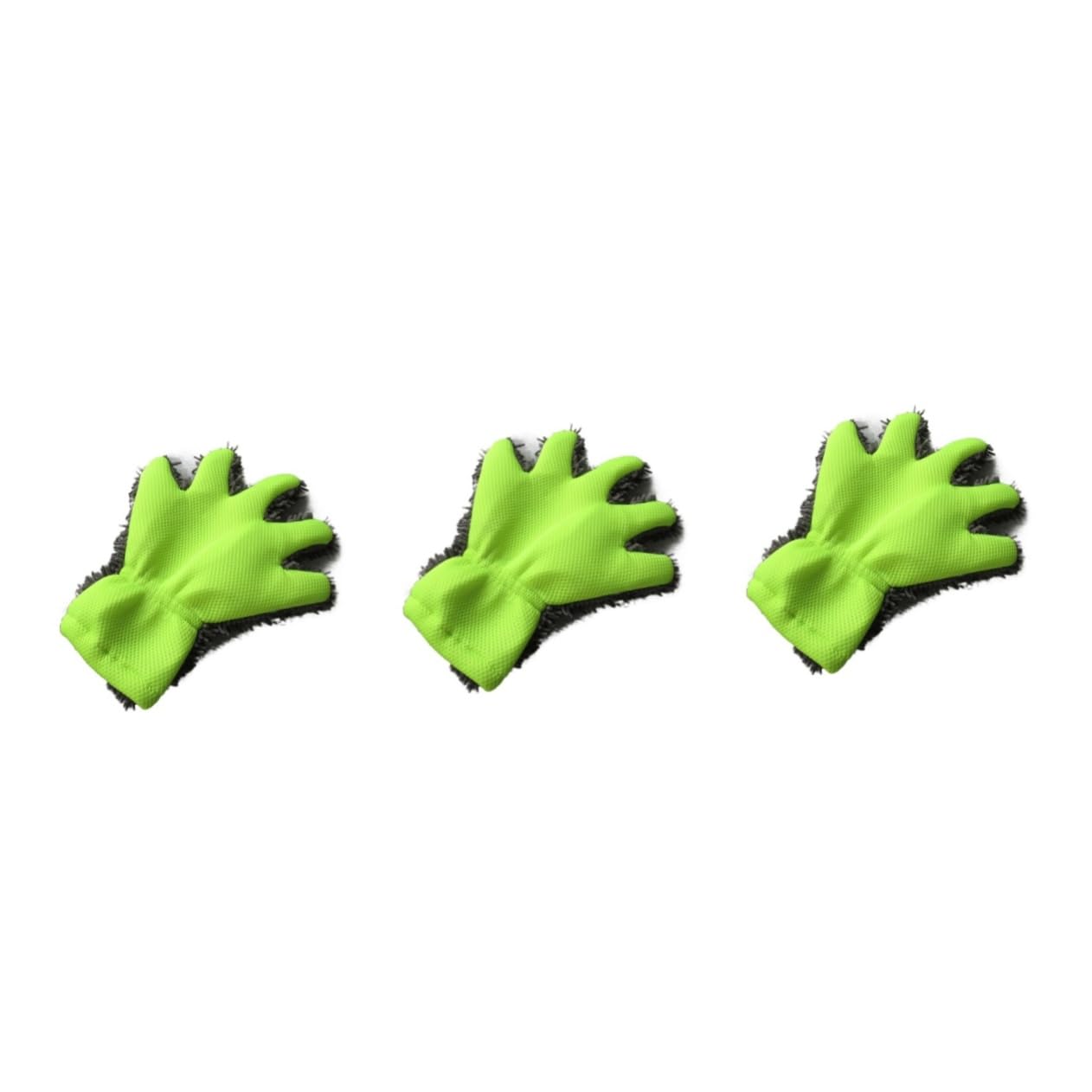 Mobestech 3piezas Guantes De Lavado De Autos Impermeables Manopla De Microfibra Chenille para Limpieza De Vehículos Sin Rayones para Automóviles Motocicletas