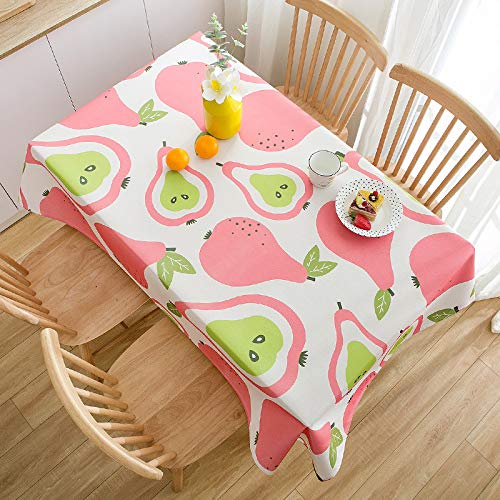 Mantel Antimanchas Frutas Rosas Y Verdes Mantel Mesa Rectangular Poliéster Manteles de Mesa Impermeable Lavable Manteles Antimanchas para Casa Comedor Cocina Fiesta(100x140cm)