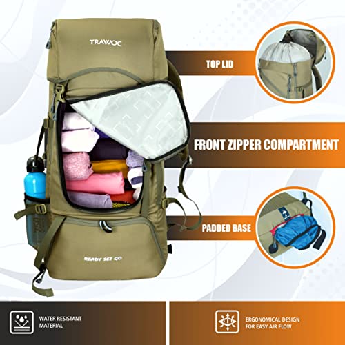 Buy TRAWOC 50L Travel Bag Front & Top Open Backpack for Hiking Trekking