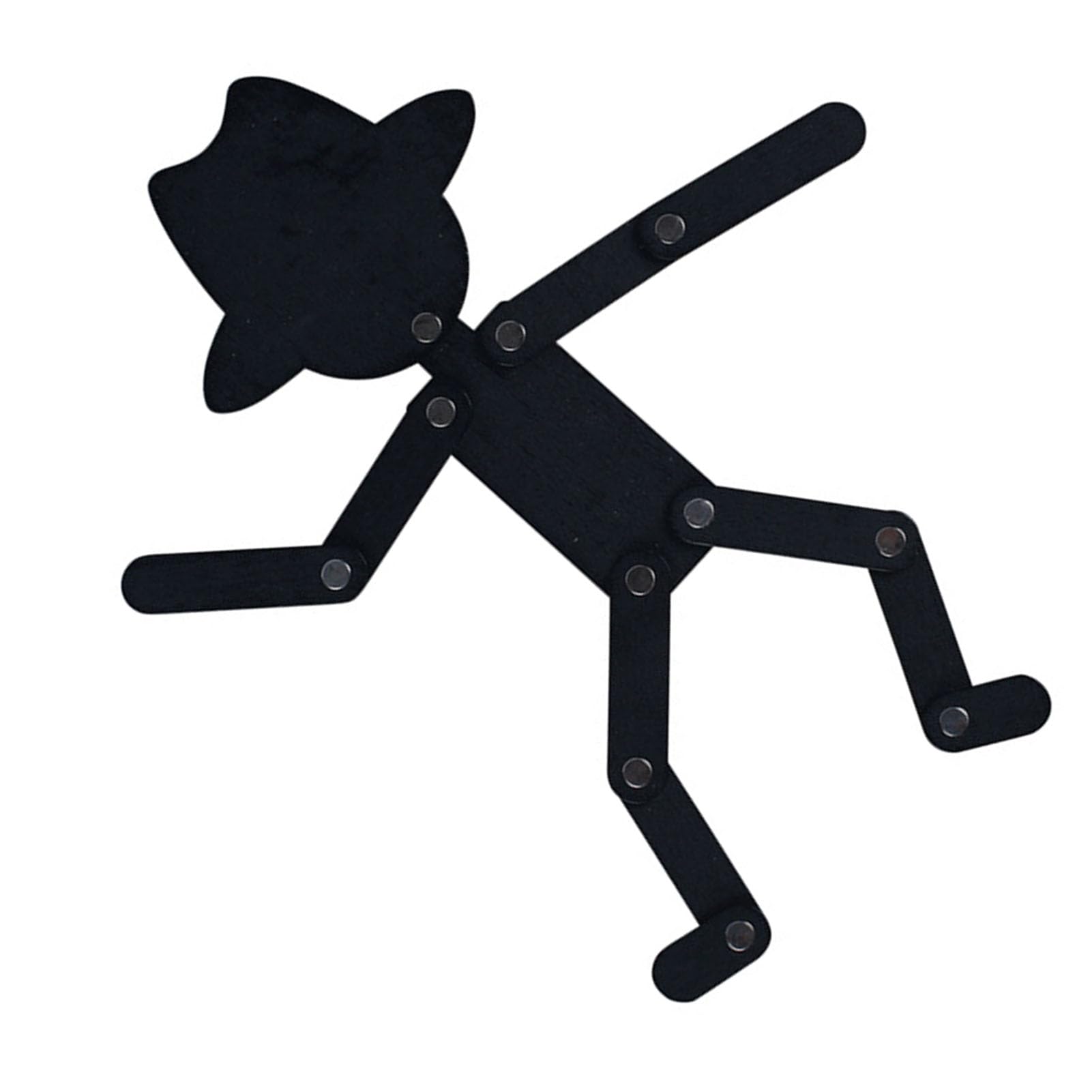 Topiky Wooden Stickman Toy with Moving Limbs, 24 Cards Stick Man Puzzle Game, Educational Wooden Stick Figures for Preschool Learning, Interactive Toy for Kids (Stickman with Hat)