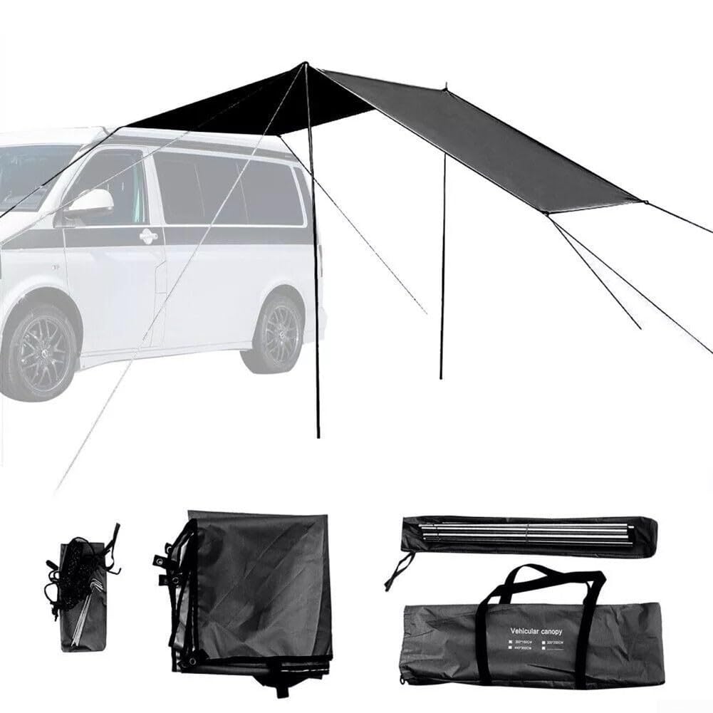 Seitenmarkise für Wohnmobile, 300 x 150 cm, feuerhemmend, 210d Polyester, Schattenschutz für Wohnmobile, Vans, SUVs, Wohnwagen, Schnellaufbau, 3-poliges Muster