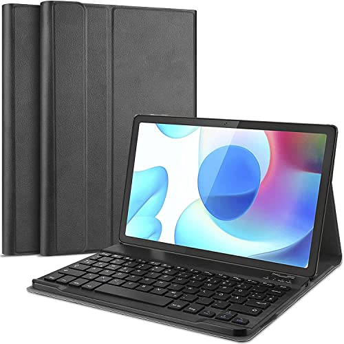 Image of HOM 3 Fold Wireless Bluetooth Keyboard Stand with Detachable Tablet Cover Case for Realme Pad 10.4 inch