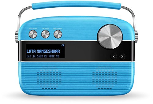 Image of Saregama Carvaan Hindi - Portable Music Player with 5000 Preloaded Songs, FM /BT /AUX (Electric Blue)