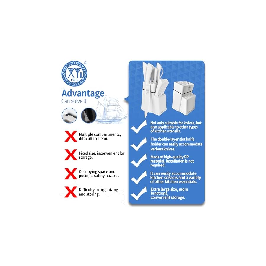 XYJ-Authentic-Since-1986Knife-Block-SetKitchen-Knives-Set-With-HolderStainless-Steel-Japanese-Chef-Knife-SetSteak-KnivesCarving-Slicing-Paring-Santoku-Bread-Knife XYJ Authentic Since 1986,Knife Block Set,Kitchen Knives Set With Holder,Stainless Steel Japanese Chef Knife Set,Steak Knives,Carving Slicing Paring Santoku Bread Knife