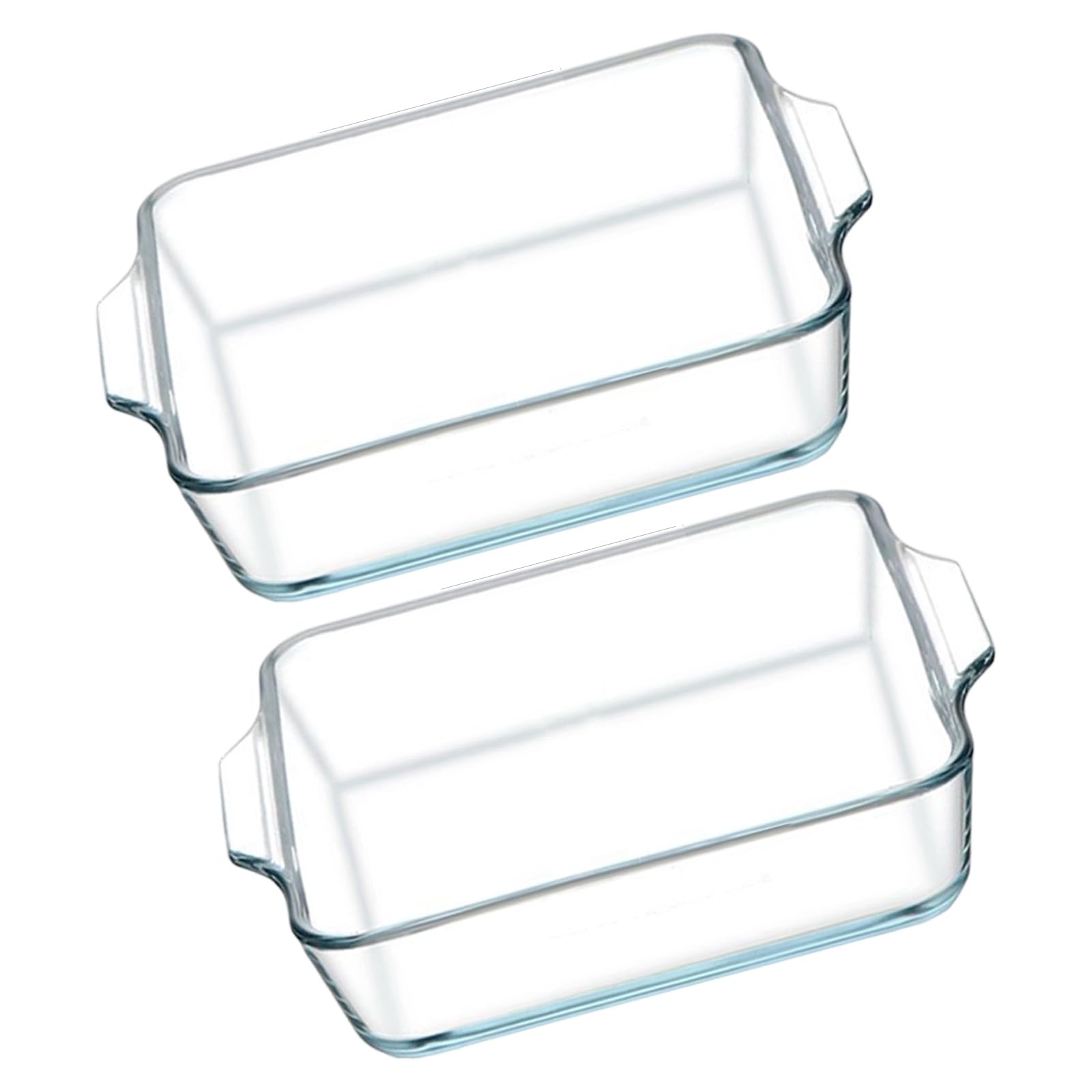 HZBB 2Pieces Clear Glass Cookware Set Microwave Serving Dishes Suitable for Oven Microwave and Serving with Nonslip Handle Glass Roasting Pan