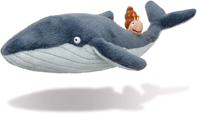 Aurora Snail and The Whale Soft Toy, 61238, 7in, Grey, for Fans of The Book by Julia Donaldson and Axel Scheffler, Blue