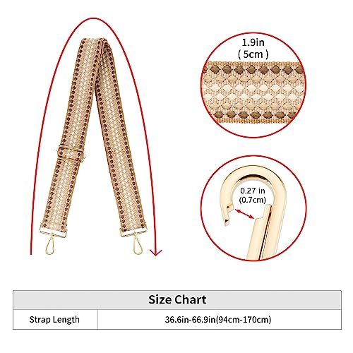 Image of Wide Shoulder Strap Adjustable Replacement Belt Guitar Style Crossbody Bag Handbag Strap Multicolor Canvas Straps(Wide:2in)(Color29)