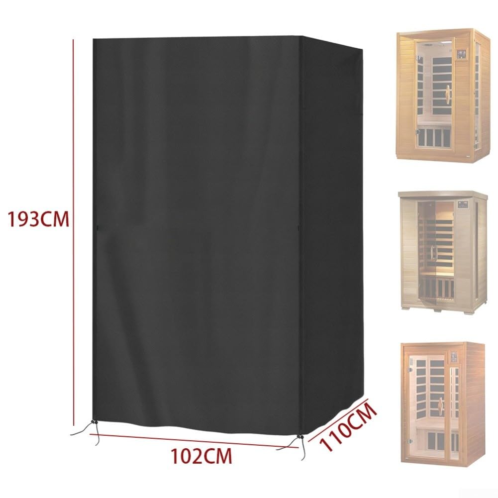 Funda de sauna resistente para exteriores para sauna de 1 a 2 personas, infrarrojos o de madera, tela Oxford impermeable con revestimiento de PVC, resistente a los rayos UV, protección