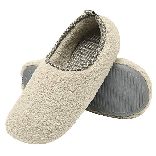 ChayChax Hausschuhe Damen Winter Wärme Pantoffeln Memory Foam Weiche Plüsch Bequeme Baumwolleschuhe,Beige,EU 38-39(S)(250 mm) Cover