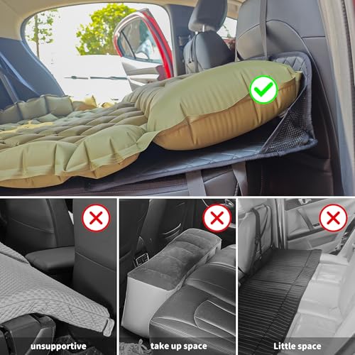 EULANT Auto Rücksitz Brücke, Stützen Sie die Camping Luftmatratze des Autostiefels & Verlängert die Rückbank zu Gibt Hunden Mehr Platz,Für die meisten Autos, SUV, MPV