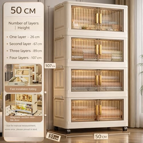 Image of REXERA ๐ ๐๐๐๐๐ Plastic Wardrobe for Clothes > Versatile Plastic Cupboard for Storage Organizer & Organisers Storage Box for Ideal for Neat and Tidy Storage Solutions Almirah for Clothes - White