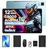 DOOGEE U12 Updated Android 16 Tablet with Keyboard,12 inch Tablet with Gemini AI,24GB+128GB/TF 2TB Octa-Core Gaming Tablets,2K 2000×1200 FHD+IPS,9000mAh/18W,13MP+8MP,Widevine L1,5G WiFi,Metal Body