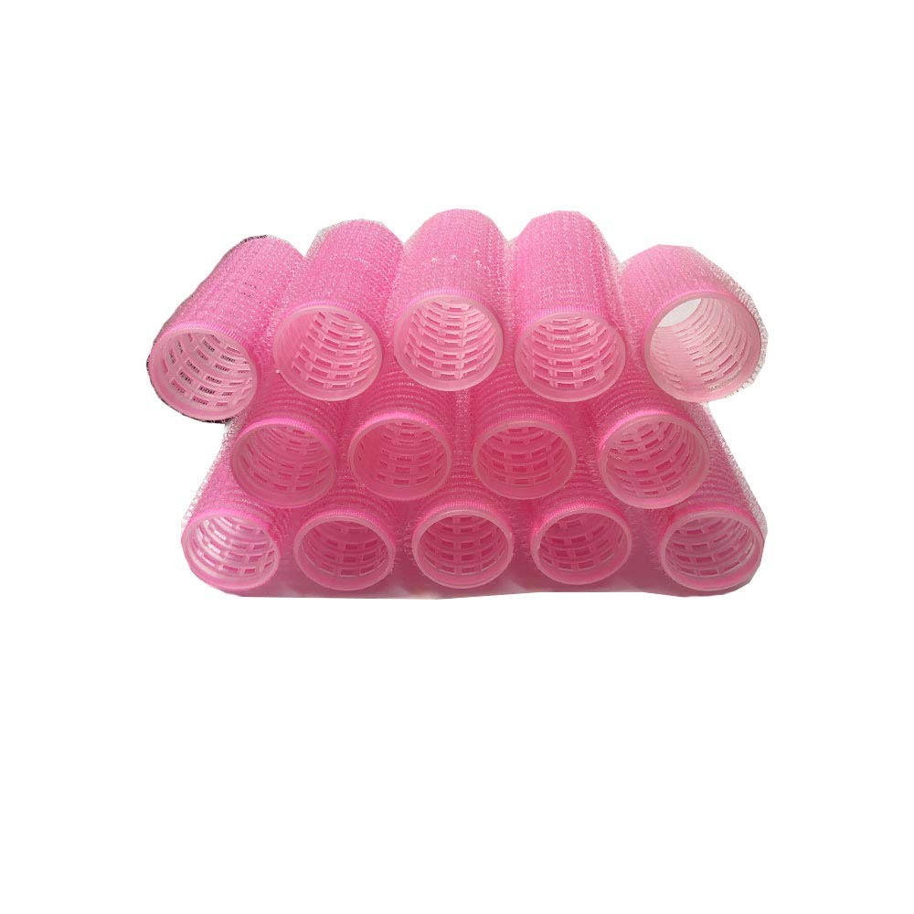 14 Piece Self Grip Hair Roller Curler Set Pink