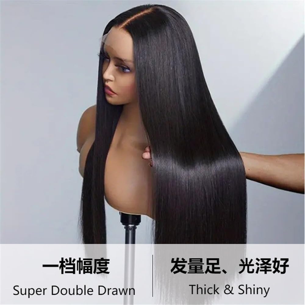 Raw Vietnamese Bone Straight Human Hair Wig SDD Natural Black(HD 13x4 Full Frontal,30 inch)
