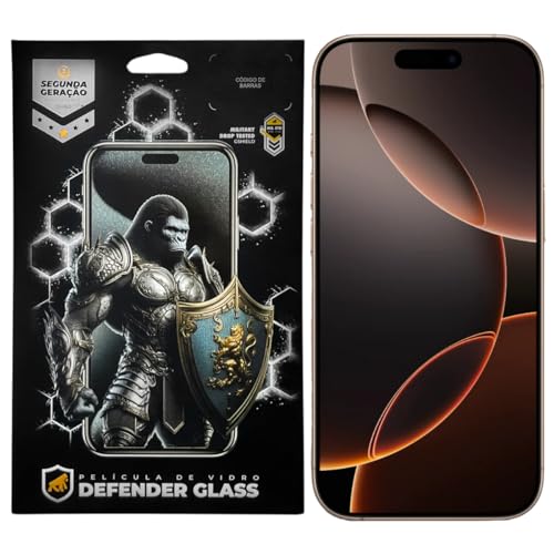 Gshield Película Defender Glass Preta para (iPhone 16 Pro/ 17/ 17...