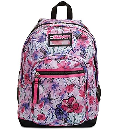 Seven Freethink Girl Backpack, Pink - Integrated USB Plug - Double Compartment - School and Leisure