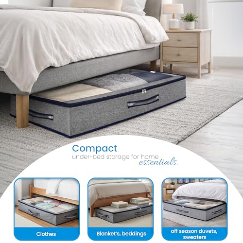 Image of Storite 2 Pack 53 L Foldable Underbed Storage Bag - Blankets Clothes
