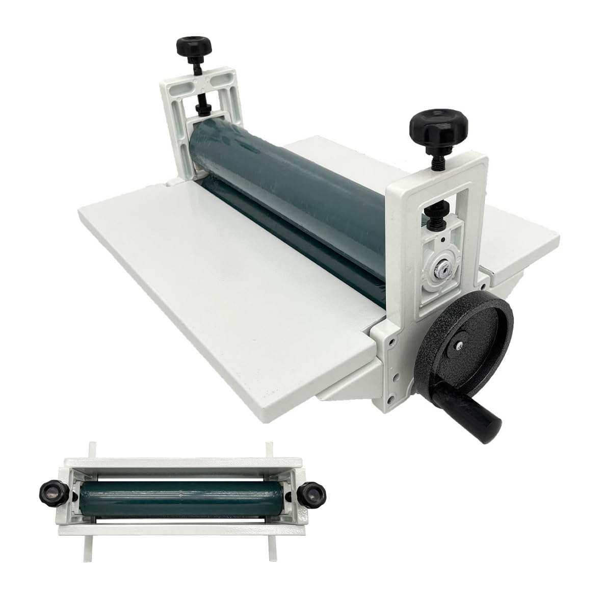 INTBUYING Manual Cold Laminator 14in Cold Roll Laminating Machine, All Metal Frame, 0.4in Max Laminating Thickness,Rubber Roller for Flim Cold Laminating