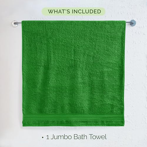 Image of Elegant Comfort Three Line Popcorn Towel Set for Bathroom 35 x 70 inches, Premium Hotel Quality 1-PACK Jumbo Towels, 100% Turkish Cotton,Soft and Durable, Quick Dry and Highly Absorbent, Emerald Green