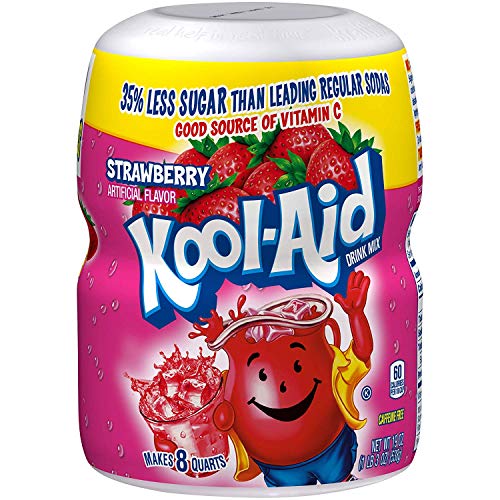 Image of Kool-Aid Caffeine Free Strawberry Sweetened Powdered Drink Mix 12 Count 19 oz Canisters