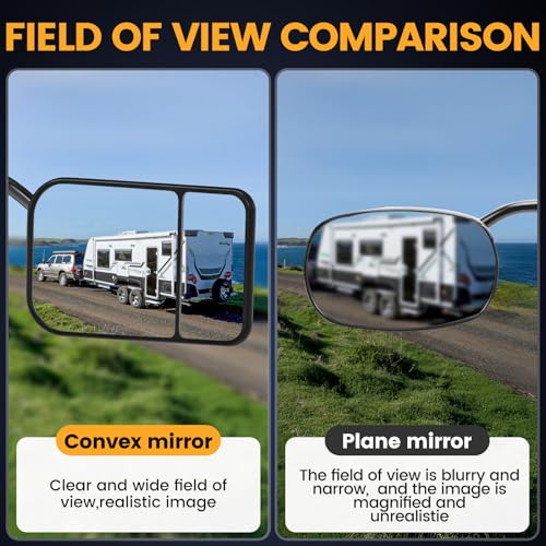 Image of Universal Towing Mirrors Extenders for Towing, Clip-on Towing Mirror Adjustable Convex Rearview Mirrors for Vehicle Car Truck Trailer RV SUV, Side Mirror Extensions for Towing, 2 Pack