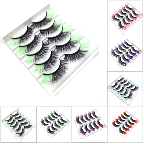 Remorui 5 Pairs False Eyelashes Cat-Eye Fluffy Faux Lashes Wispy Lashes Long Thick Volume Fake Eye Lash Makeup Natural Eyelash For Female Purple #TOP5