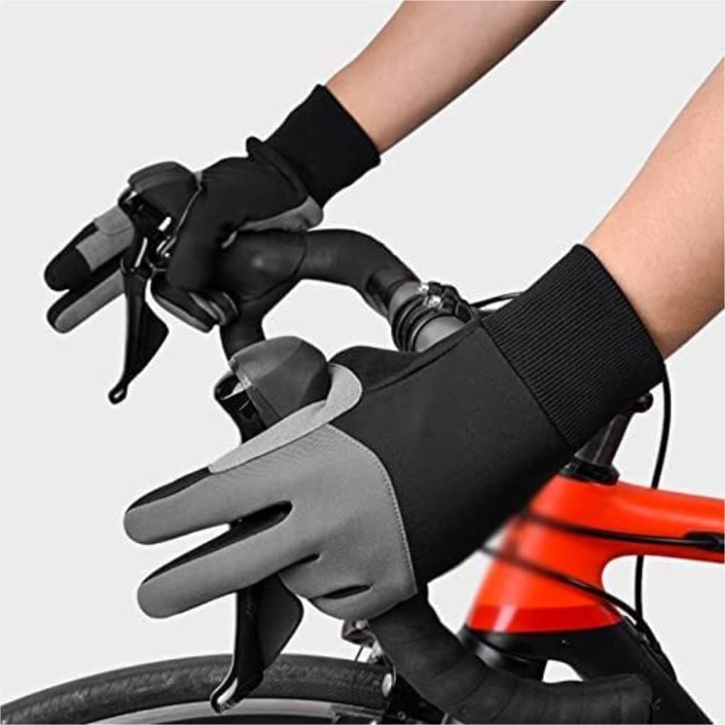 Guanti da Ciclismo Guanti da Ciclismo con Dita Lunghe Sport all'Aria Aperta Escursionismo Guanti da Ciclismo da Uomo Guanti da Bici (Blue : Black, Size : XL)