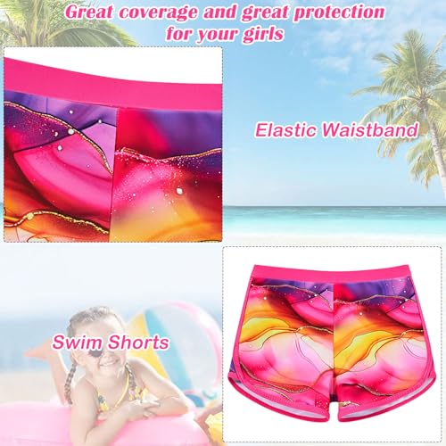 Image of TUONROAD Girls 2 Pieces Rash Guard Swimsuit Long Sleeve Tankini for 4-10 Years
