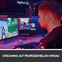 Logitech C922 PRO Webcam mit Stativ, Full-HD 1080p, 78° Sichtfeld, Autofokus, Belichtungskorrektur, H.264-Kompression, USB-Anschluss, Für Streaming via OBS, Xsplit, etc. - Schwarz – Ansicht 2