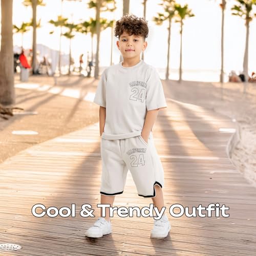 Image of Gold Class Kidswear Boys Summer Outfit Cotton T Shirt Short Trendy California Print Boys Casual Outfits