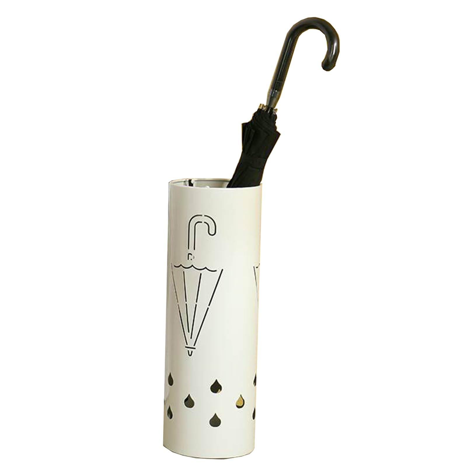 Seau de rangement pour parapluie d'entrée au design blanc épuré