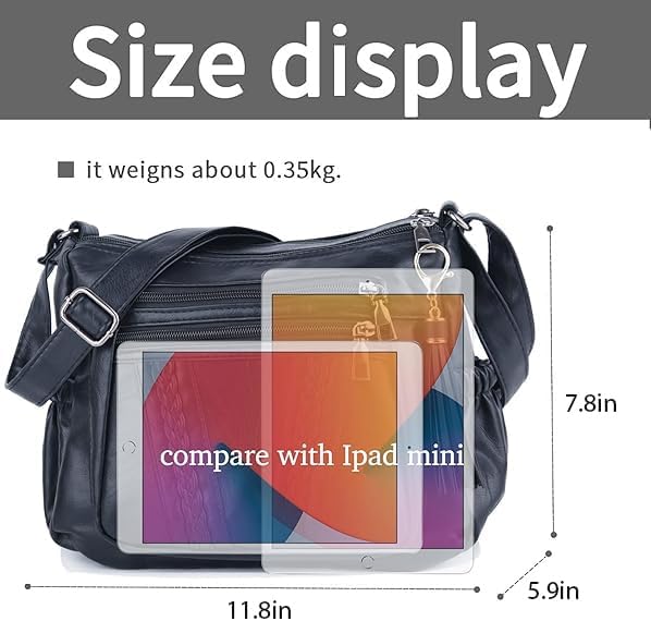 ELDA Crossbody Bags For Women Pocketbooks Soft PU Leather Purses and Handbags Multi Pocket Shoulder Bag - Image 3
