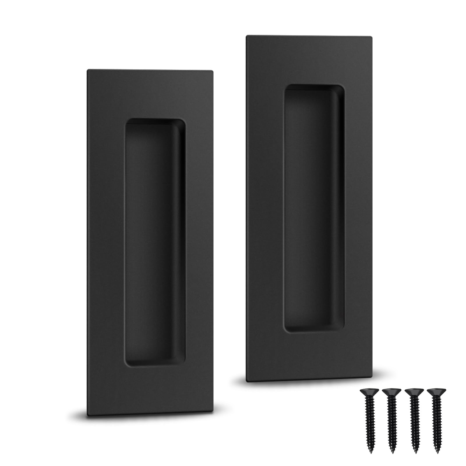 Gudui 150mm Sliding Door Handles Recessed Flush Door Finger Pull Stainless Steel for Barn Door Pocket Door, Kitchen, Cupboard