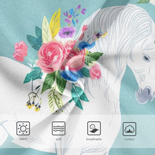 Pattern Toddler Underwear Custom 2t Cotton Girl Panties Cute White Horses Floral Briefs Undies Kids3