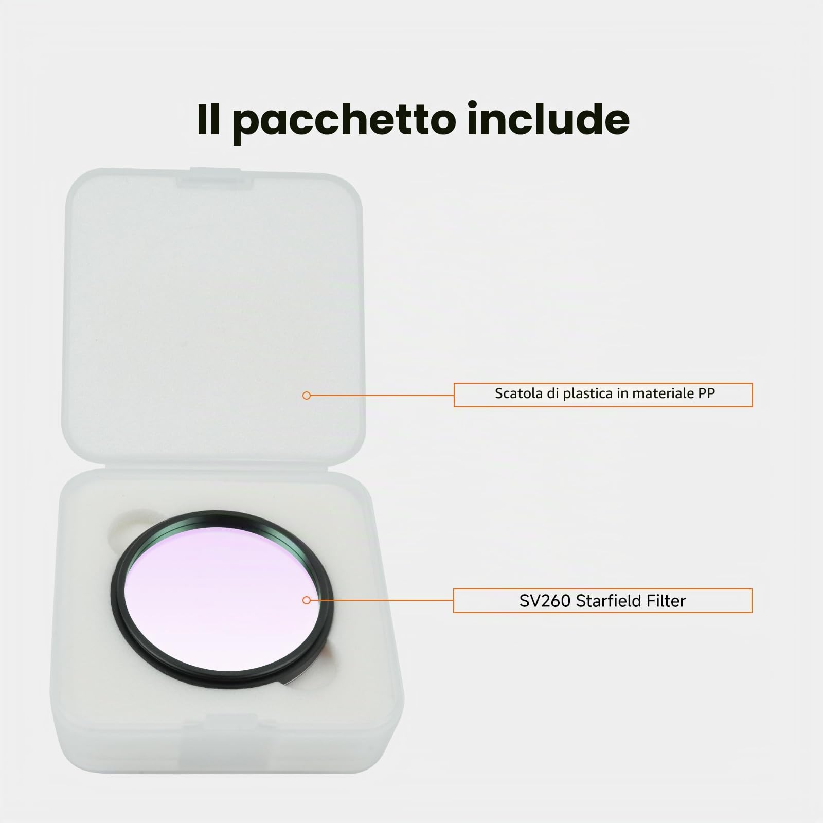 Svbony SV260 Filtro per Telescopio, Filtro a Stella Multi-banda da 2'' | Accessori per Telescopi per L'astrofotografia del Profondo Cielo di Nebulose a Emissione di Galassie,Profondità di Taglio OD4