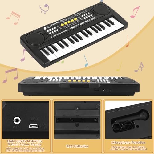 Kids Piano Keyboard - 37 Keys Piano Toys for Kids, Beginner Keyboard Piano for Kids, Educational Musical Toy for Kid, Electronic Keyboard Piano with Microphone for 3 4 5 6 7 8 Year Old Boys Girls Gift by M SANMERSEN - Image 5
