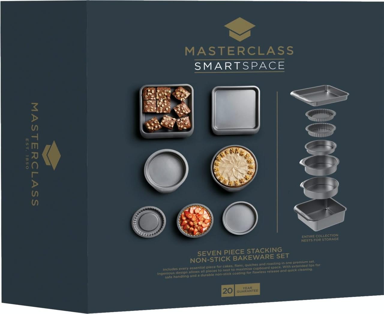 MasterClass Smart Space - Batterie de Cuisine/Ensemble Complet de Plats de Cuisson Empilables