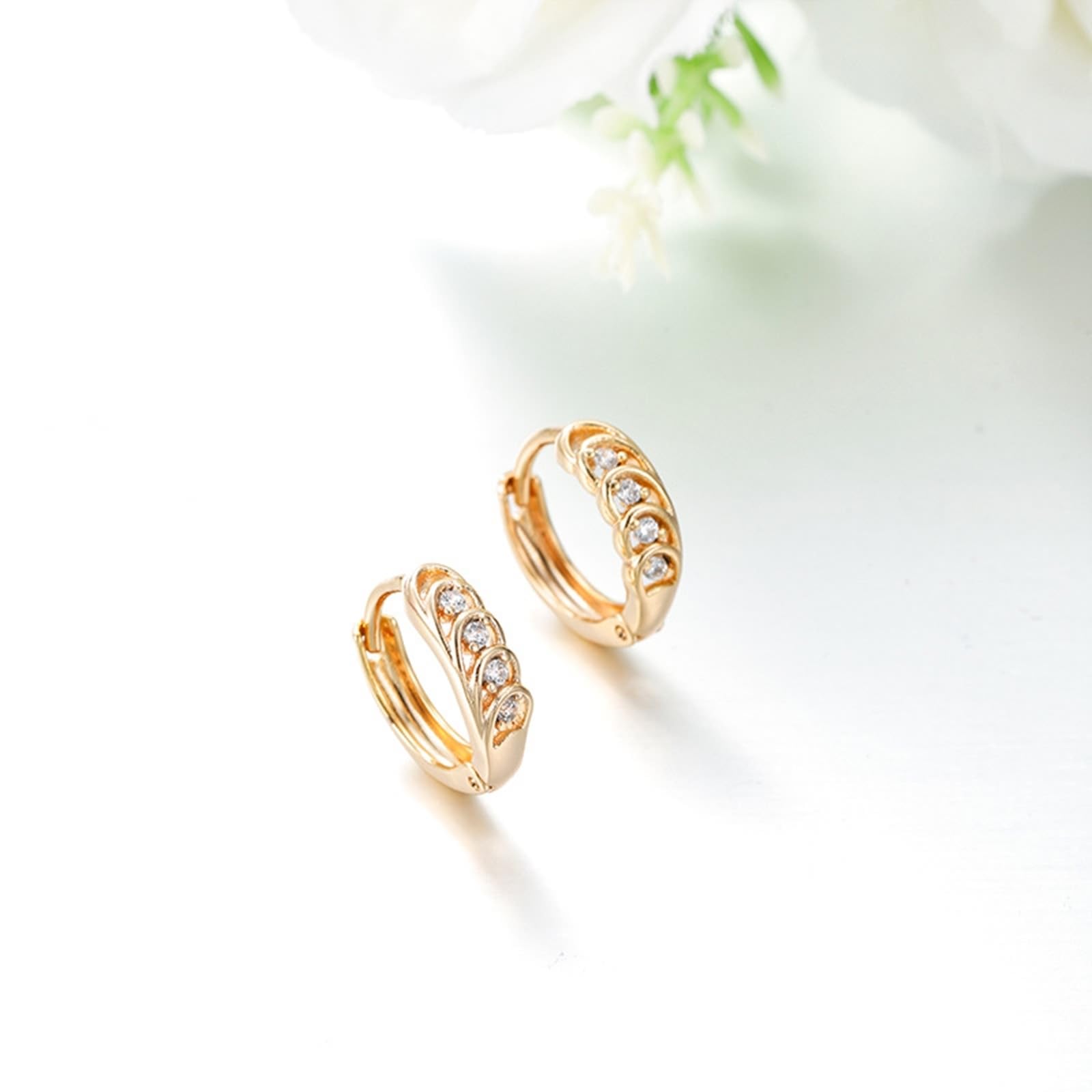 Pendientes de oro auténtico de 9 K/14 K/18 K con moissanita, oro clásico Au 375/585/750