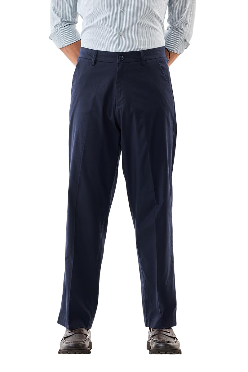 snitch Men Formal Trousers | Regular Fit Pleated Front Design | Cotton Blend & Medium-Stretch Fabric for Office & Business Meetings-picture-47